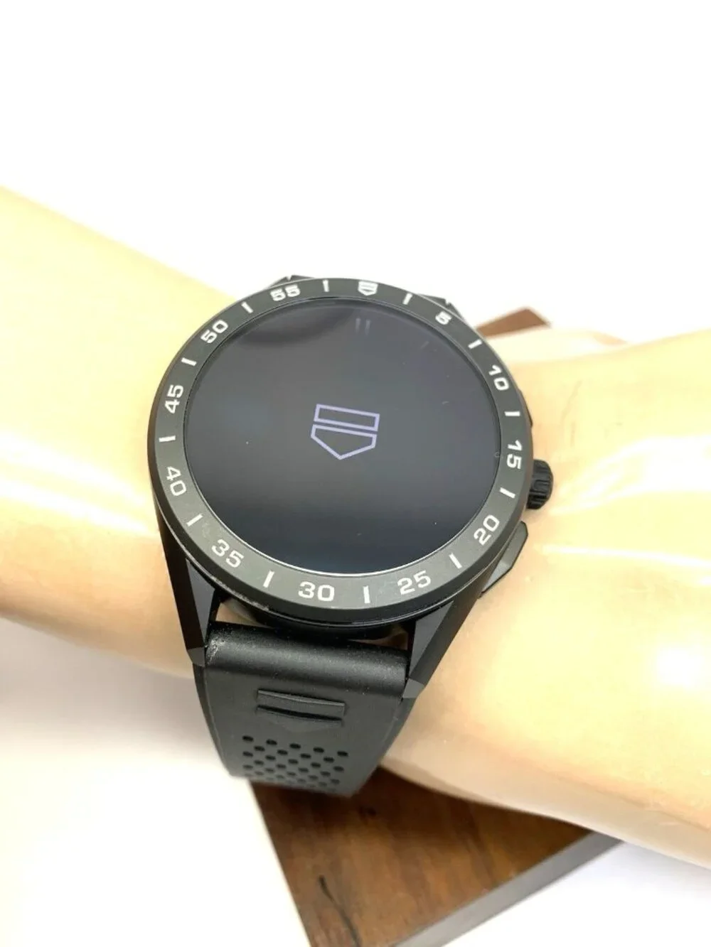Tag Heuer Black Digital Sport Watch with Green and Red Logo